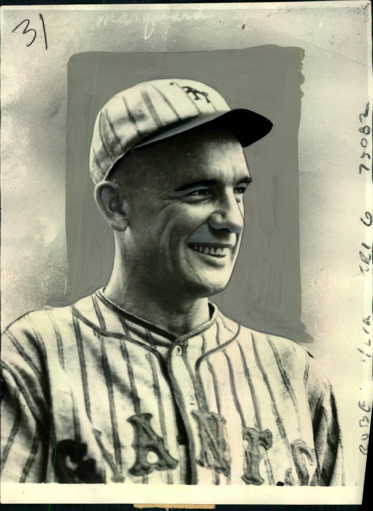 Rube Marquard, New York Giants, baseball card portrait]