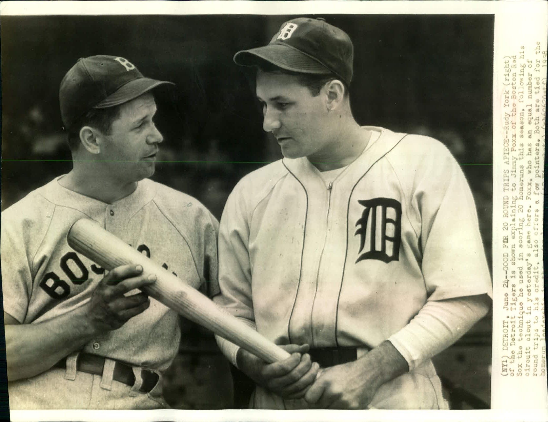 RUDY YORK & JIMMIE FOXX 8X10 PHOTO BOSTON RED SOX TIGERS