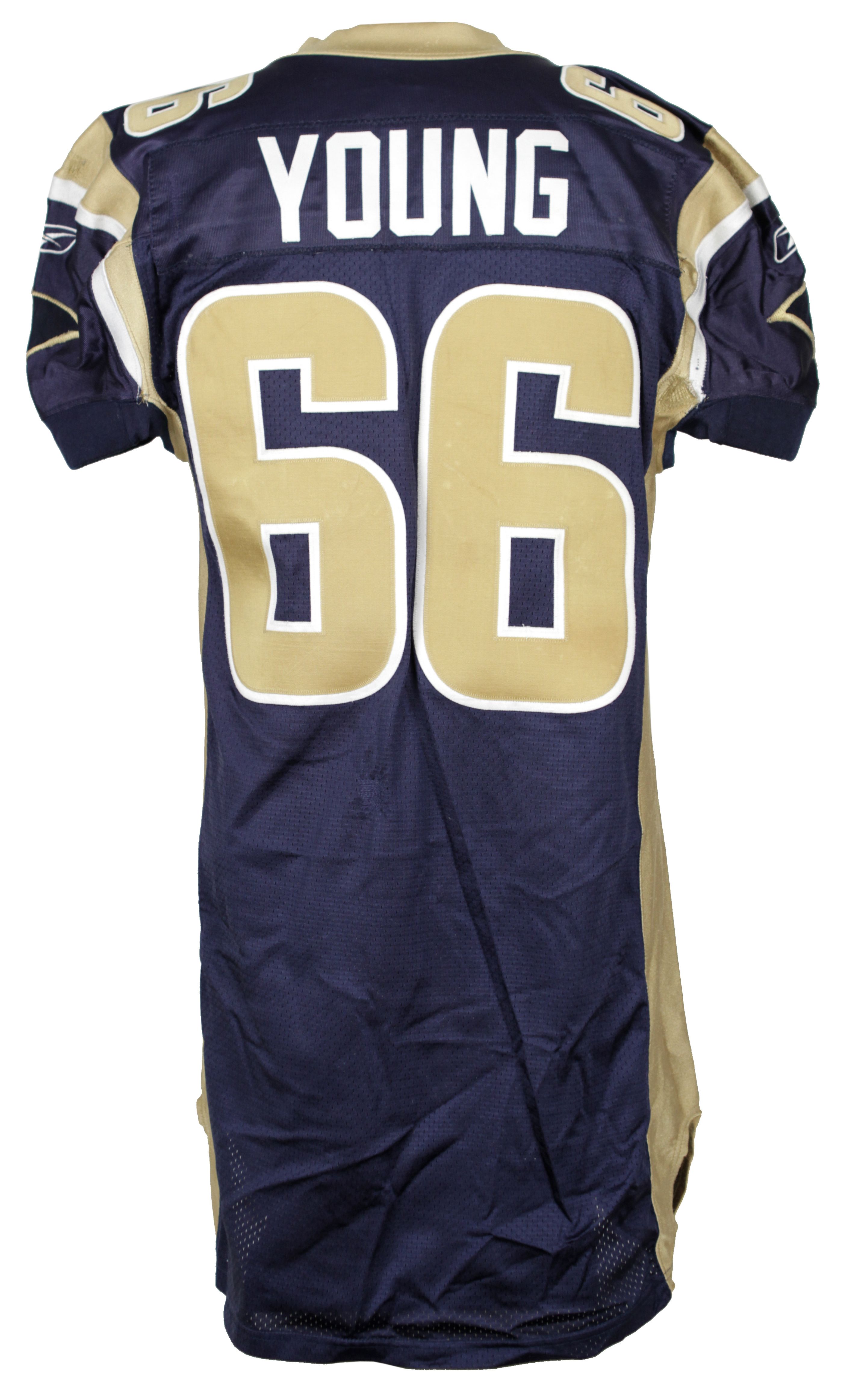 Brian Young Game-Worn Jersey Signed 2001 Rams Super Bowl