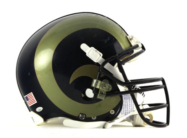 2001-03 Brandon Manumaleuna St. Louis Rams Game Worn Helmet - WeTrak & MEARS LOA 