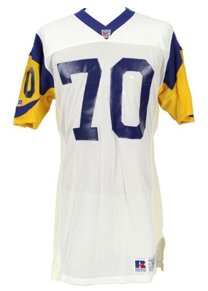 Lot Detail - 1991 Bill Hawkins #70 Los Angeles Rams Game Worn Road 