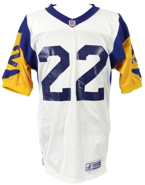 1998 Billy Jenkins #22 St. Louis Rams Game Worn Road Jersey w/20 Repairs  - MEARS LOA