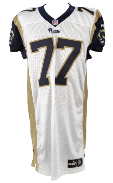 2000 Sean Moran #77 St. Louis Rams Game Worn Road Jersey - MEARS LOA 