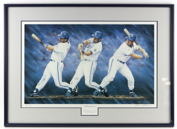 1993 George Brett Kansas City Royals A Royal Career Signed Andrew Goralski Artists Proof #36 Display - Photo From Signing