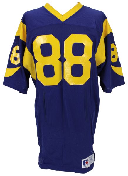 1989-90 Pat Carter Los Angeles Rams Game Worn Jersey w/Repair & Handwarmer Pockets - MEARS LOA 