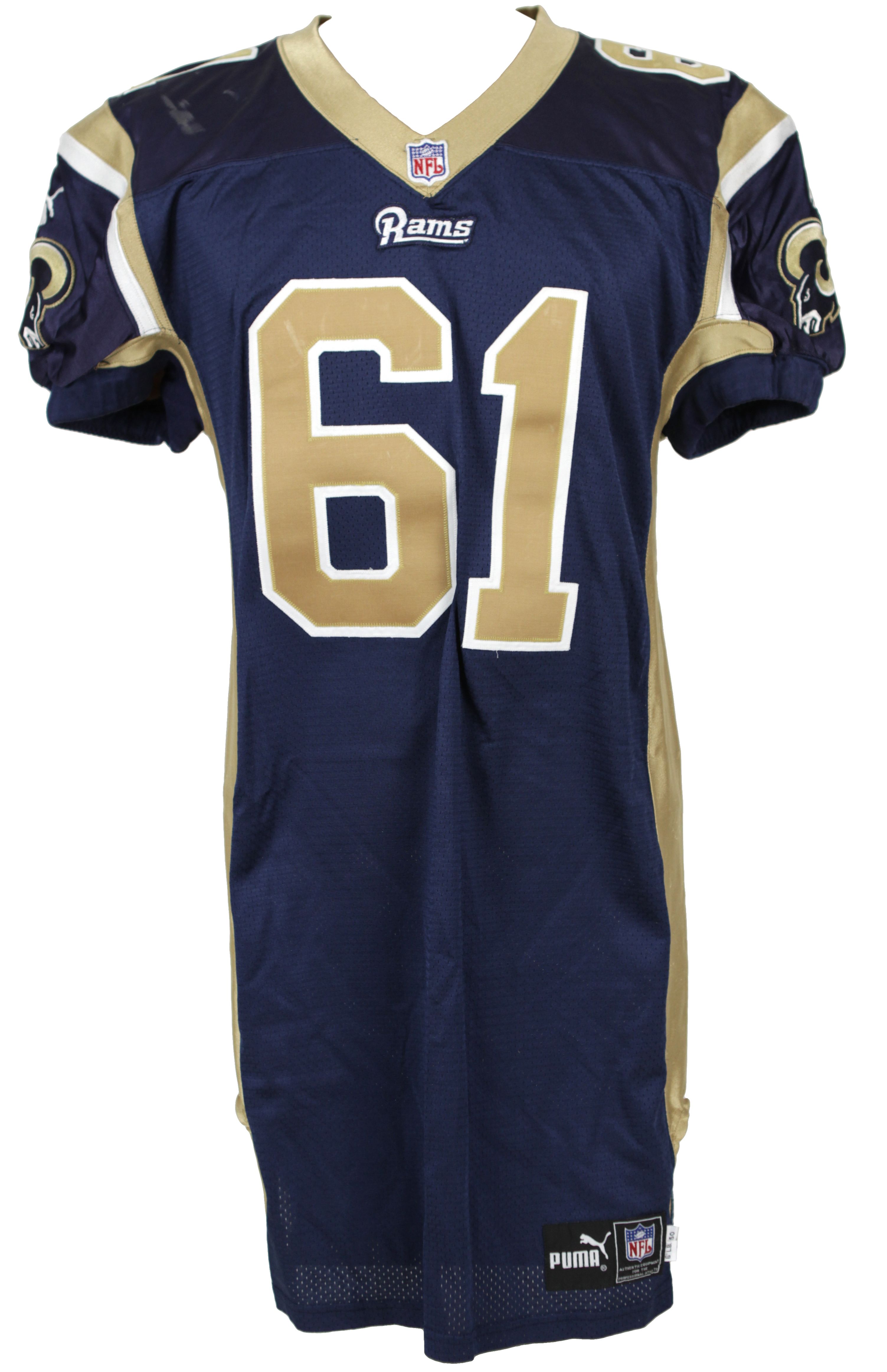 Lot Detail - 2000 Tom Nutten St. Louis Rams Game Worn Jersey w/2