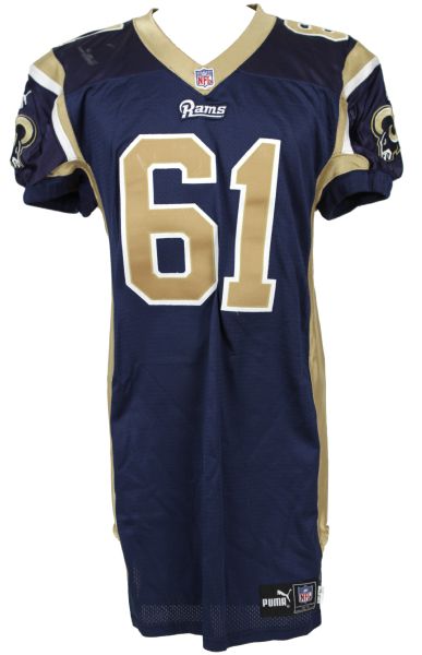 2000 Tom Nutten St. Louis Rams Game Worn Jersey w/2 Repairs - MEARS LOA 