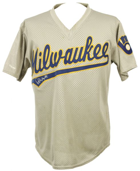 1990s Robin Yount Milwaukee Brewers Signed BP Jersey - JSA