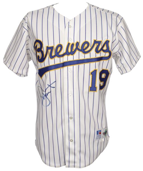 1992 Robin Yount Milwaukee Brewers Signed Authentic Jersey - JSA 