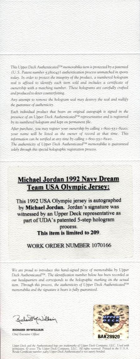 1992-93 Michael Jordan Signed Chicago Bulls Jersey. Basketball, Lot  #83209