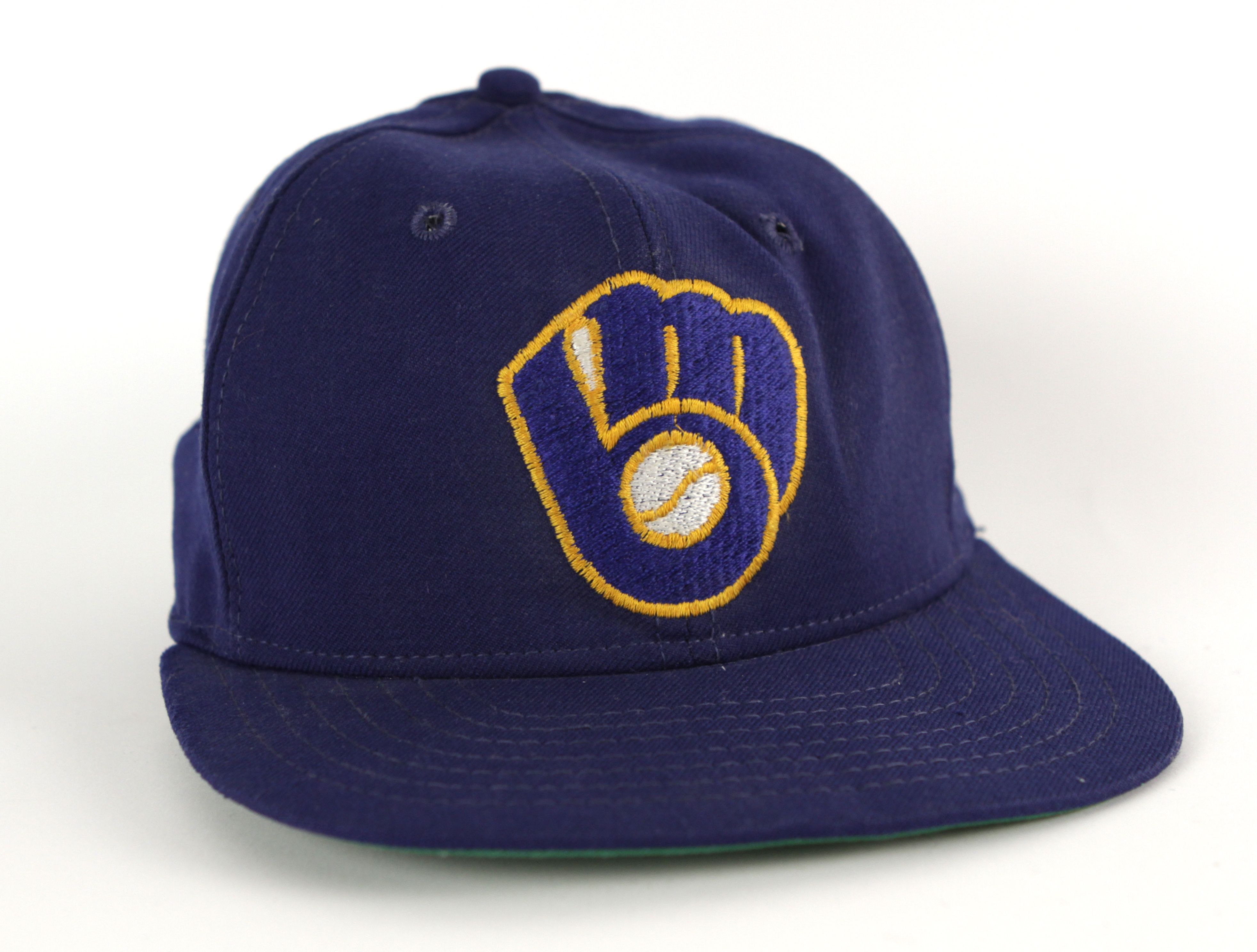 Lot Detail - 1980s Mark Brouhard Milwaukee Brewers Game Worn Cap ...