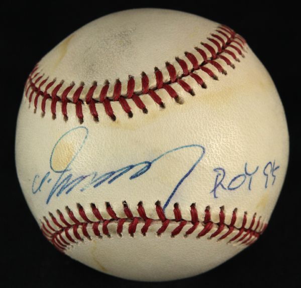 1995 Hideo Nomo Los Angeles Dodgers Single Signed ONL (Coleman) Baseball "ROY 95" - JSA 