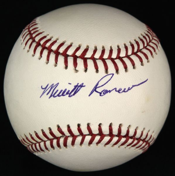 2001-10 Merritt Ranew Milwaukee Braves Single Signed OML Selig Baseball (JSA)