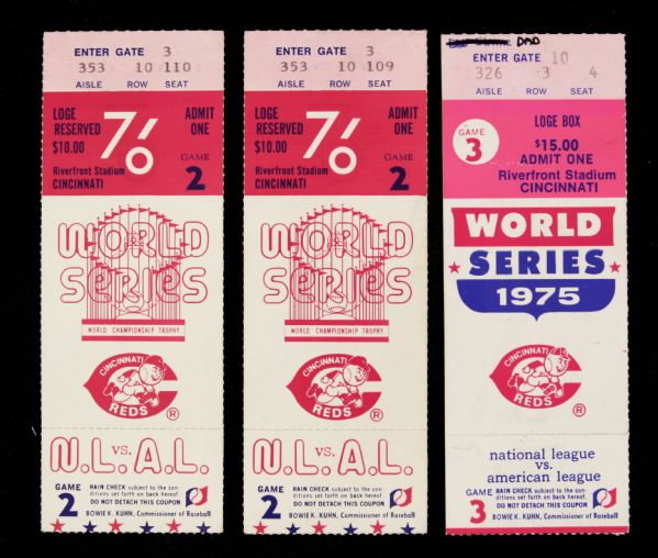 1975-76 Cincinnati Reds World Series Ticket (Lot of 3) 