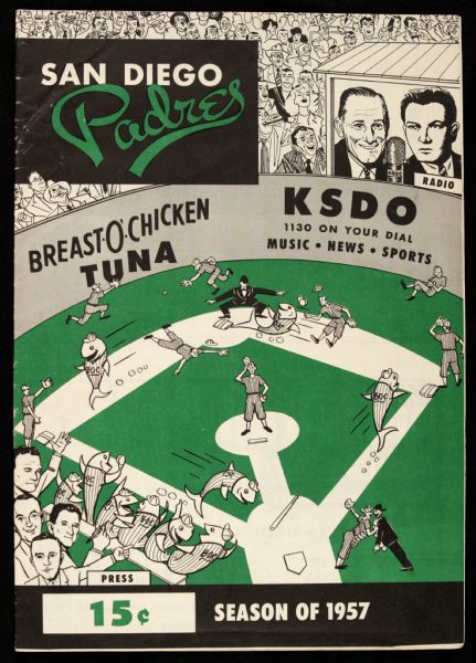1957 PCL San Diego Padres Minor League Team Program 