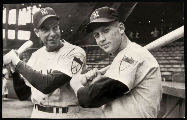 1951 Mickey Mantle & Joe DiMaggio New York Yankees Original Type 1 8 1/2" x 5 1/2" Photo 