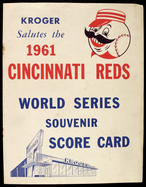 1961 Cincinnati Reds Crosley Field New York Yankees World Series Souvenir Scorecard