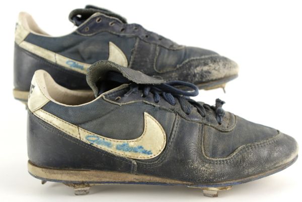 1980s Jim Gantner Milwaukee Brewers Game Worn Signed Nike Cleats (MEARS LOA)