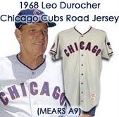 Lot Detail - 1968 Leo Durocher Chicago Cubs Game Worn Jersey (MEARS A9) w/  photo of Durocher wearing similar jersey