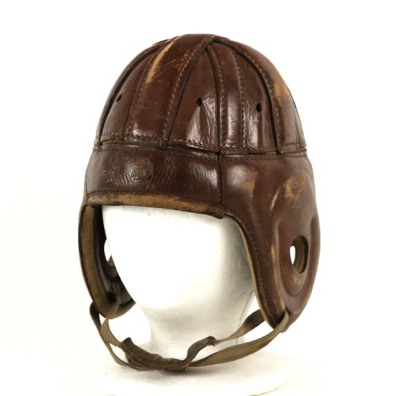 1930s Ernie Steele Philadelphia Eagles Game Worn Leather Helmet (MEARS LOA) 