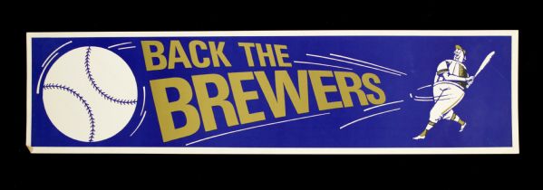 1970s Milwaukee Brewers 16" Bumper Sticker w/Backing 