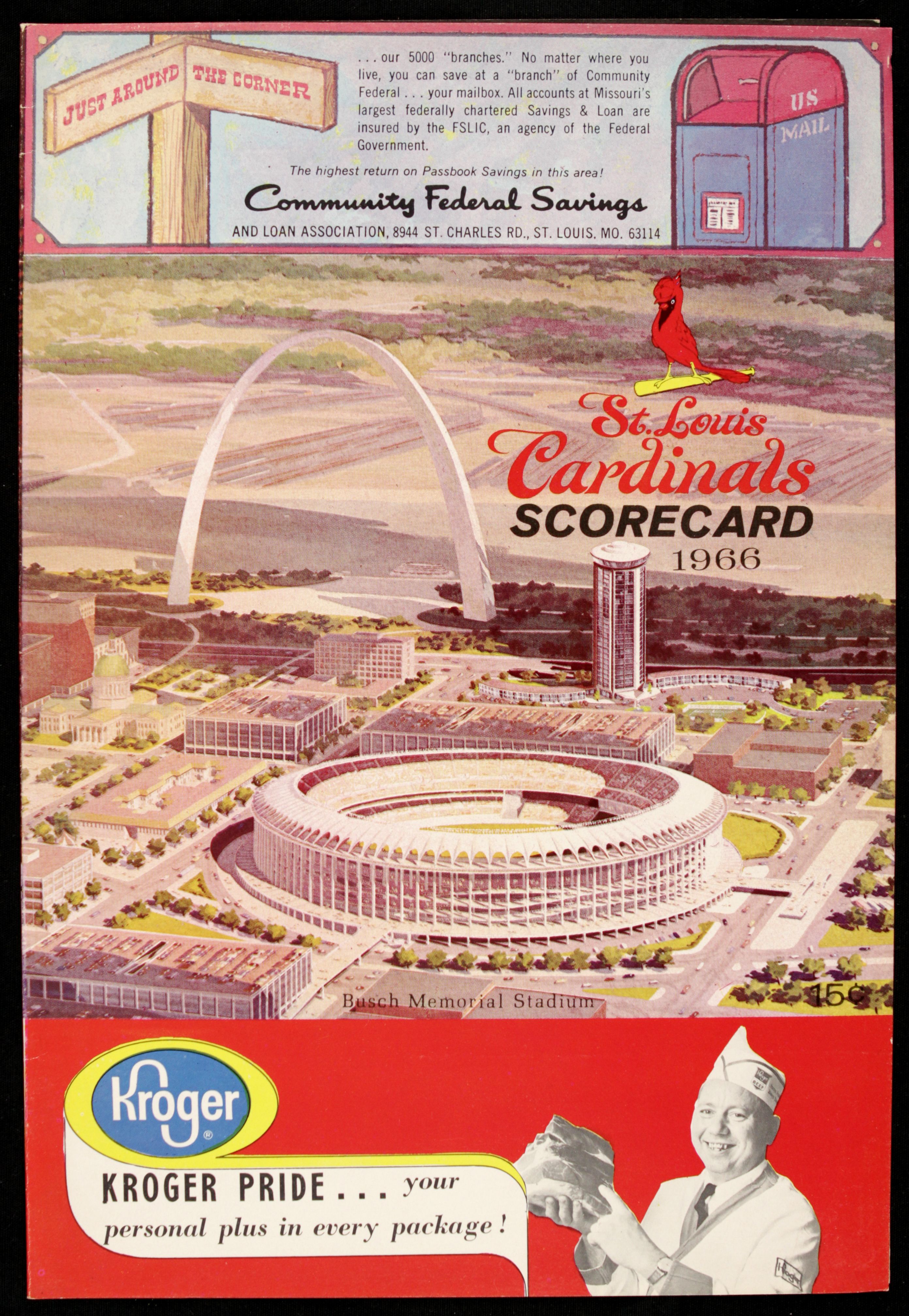 St. Louis Cardinals Vintage 1958 Scorecard Poster