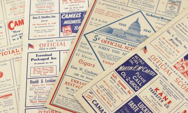 1941-54 Washington Senators Scorecard (Lot of 4)