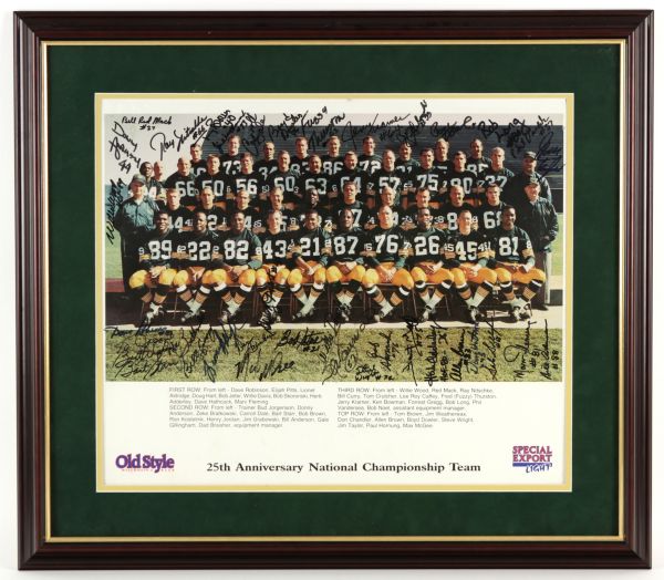 1966 Green Bay Packers Team Signed Poster Honoring Super Bowl I Championship Team w/35 Sigs. Incl. Starr Taylor Gregg Aldridge Nitschke - JSA 