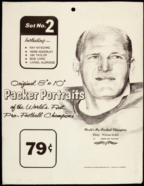 1967-68 Green Bay Packers Williams Prints - Four Sets 20 Total Three of Which are Sealed in Original Packaging 