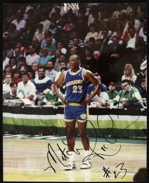 1980s Mitch Richmond Golden State Warriors & Alex English Denver Nuggets Signed 8" x 10" - JSA