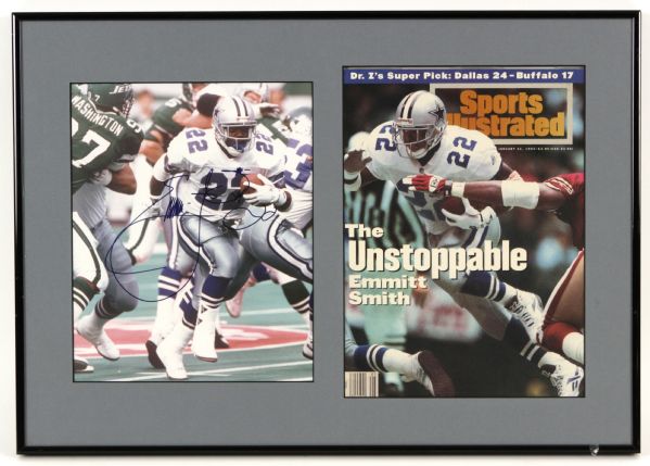 1994 Emmitt Smith Dallas Cowboys Signed 8" x 10" Photo Display - JSA 
