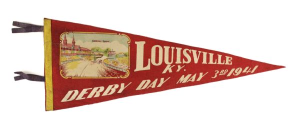 1941 Kentucky Derby 28" Derby Day Full Size Pennant 