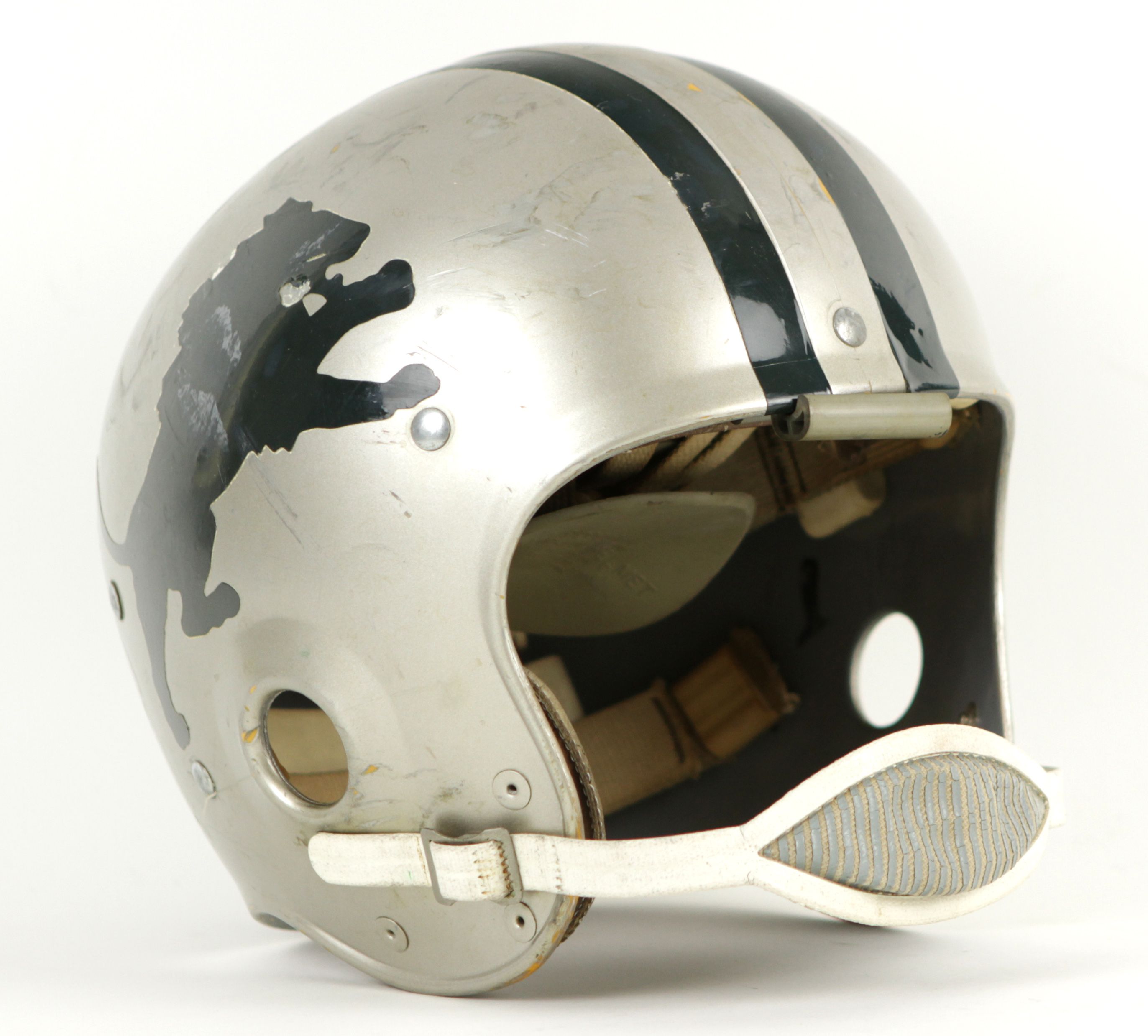 Lot Detail - 1966-67 Garo Yepremian Detroit Lions Game Worn Suspension  Helmet Rare Headgear With No Facemask (MEARS LOA)