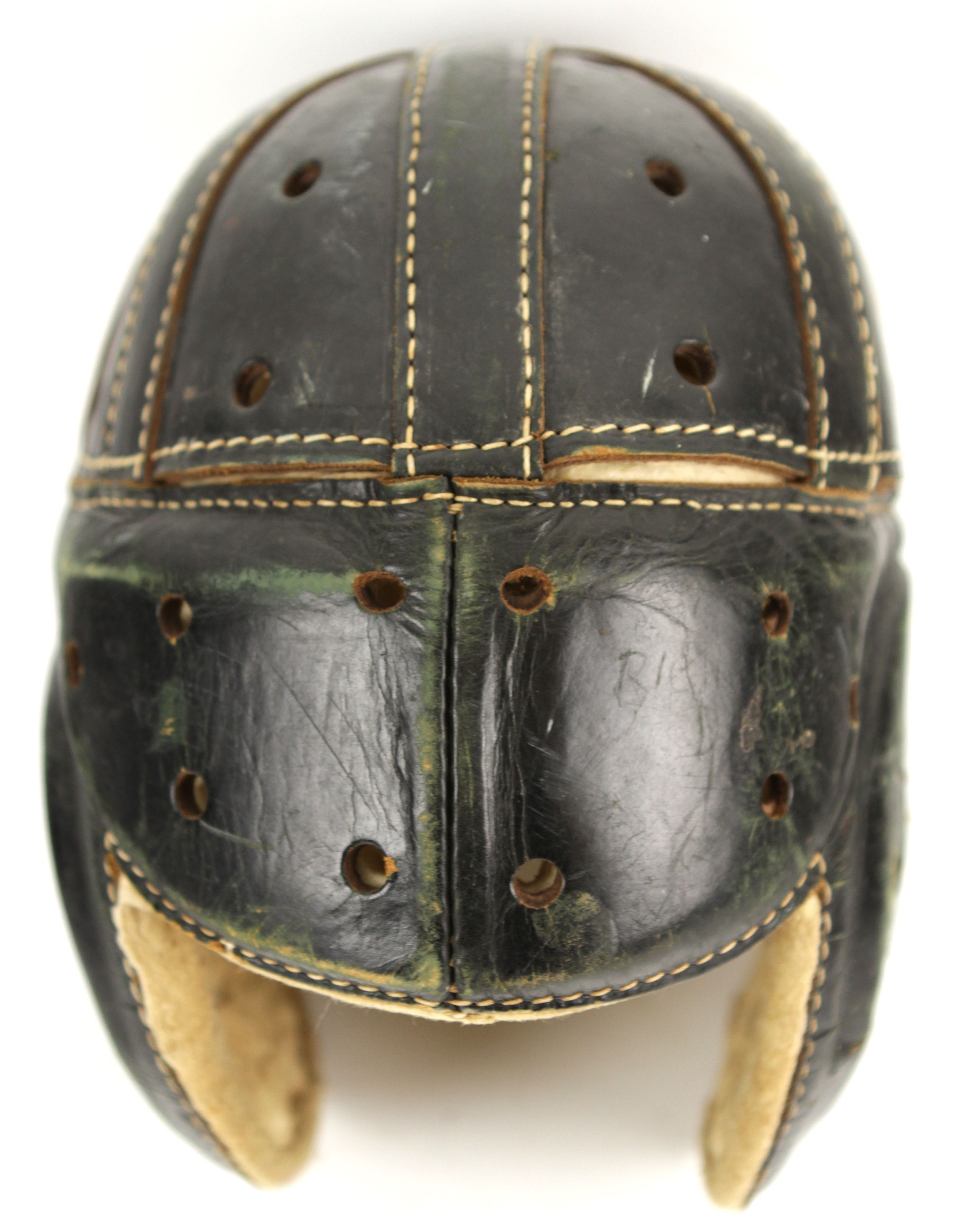 Lot Detail - 1918-28 Red Grange Chicago Bears Styled Leather Football Helmet