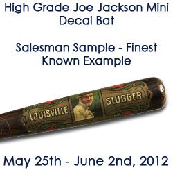 1908-14 circa NEAR MINT Shoeless Joe Jackson Cleveland Indians 14" H&B Louisville Slugger Mini Salesman Sample Bat -Finest Known Example!!!, 1:1