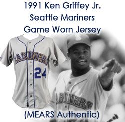 1991 Ken Griffey Jr. Seattle Mariners Game Worn Road Jersey (MEARS LOA) 