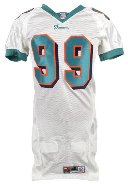 2000 Jason Taylor Miami Dolphins Game Worn Jersey w/Decent Use (MEARS LOA)