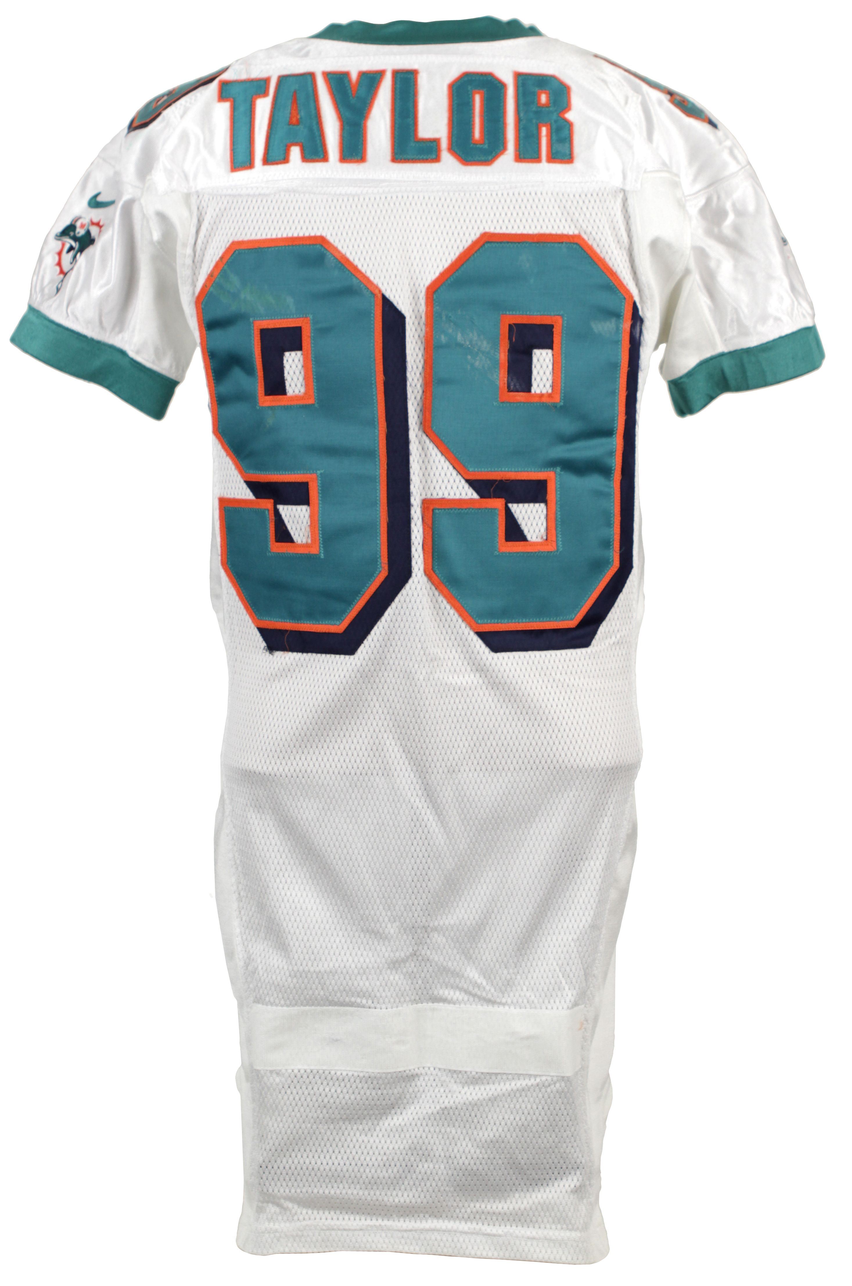 Lot Detail - Jason Taylor 2000 Miami Dolphins Game Used Jersey GU 9.5