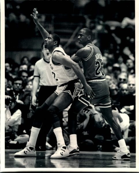 1988-91 Michael Jordan Magic Johnson Bulls Lakers "TSN Collection Archives" Original 8" x 10" Photos (Sporting News Collection Hologram/MEARS LOA) - Lot of 2