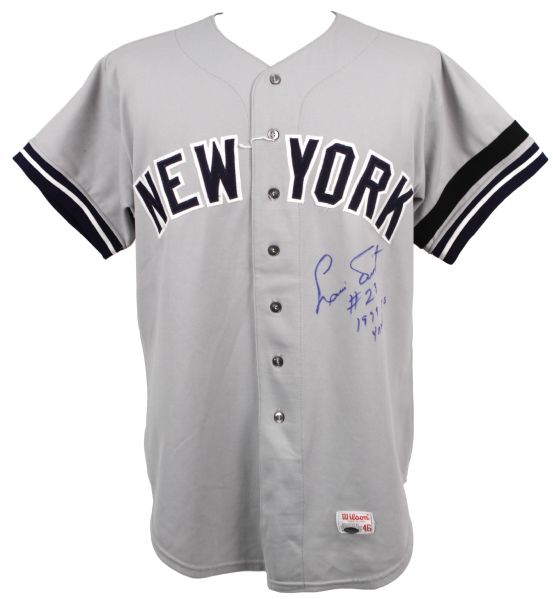 1979 Luis Tiant New York Yankees Game Worn Road Jersey –restored number (Steiner/MEARS LOA)