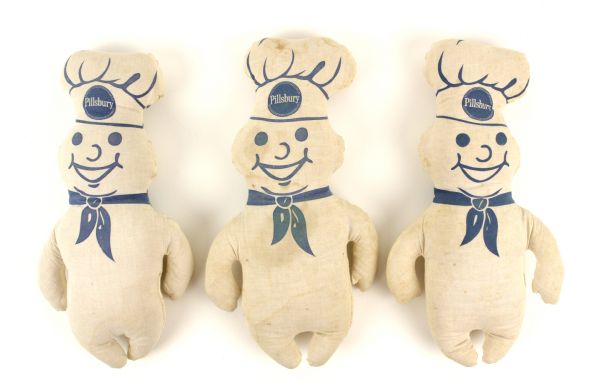 1971 Pillsbury Doughboy 12 1/2" Soft Figure (Lot of 3) 