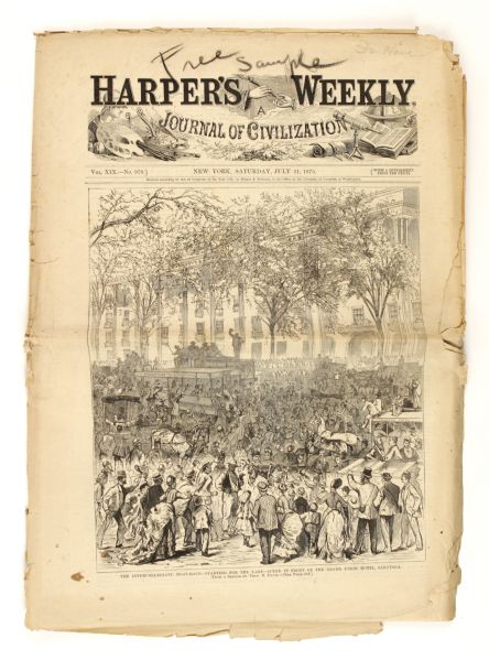1868-75 New York Ledger & Harpers Weekly Newspaper (Lot of 2) 