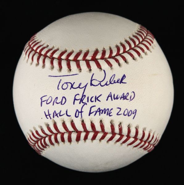 2009 Tony Kubek New York Yankees Single Signed OML (Selig) Baseball "Ford Frick Award Hall of Fame 2009" - JSA