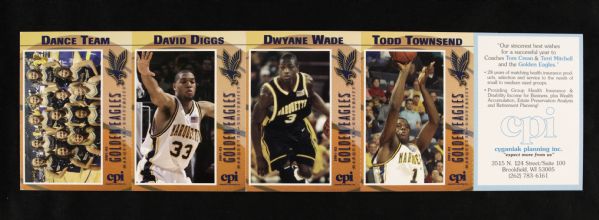 2001-02 Dwayne Wade Marquette Golden Eagles Card Strip Believed To Be First Card