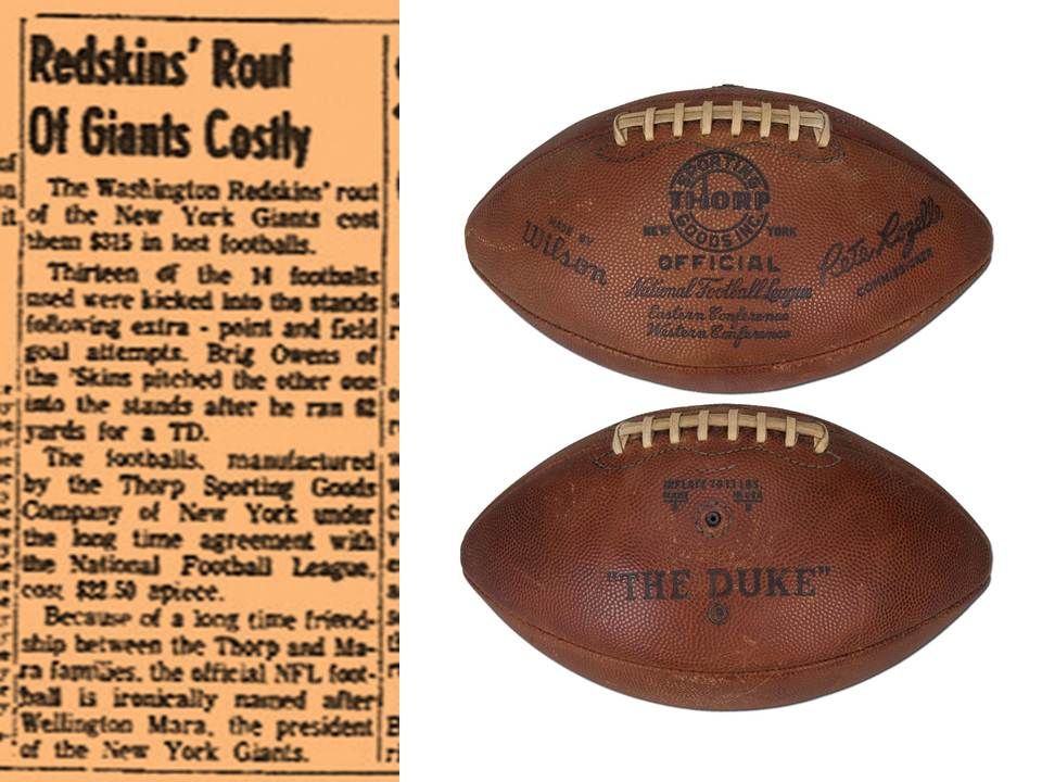 Thorp Sporting Goods – NFL Game Vintage Football – Bell – 1959 NY Giants -  Finding Nostalgia