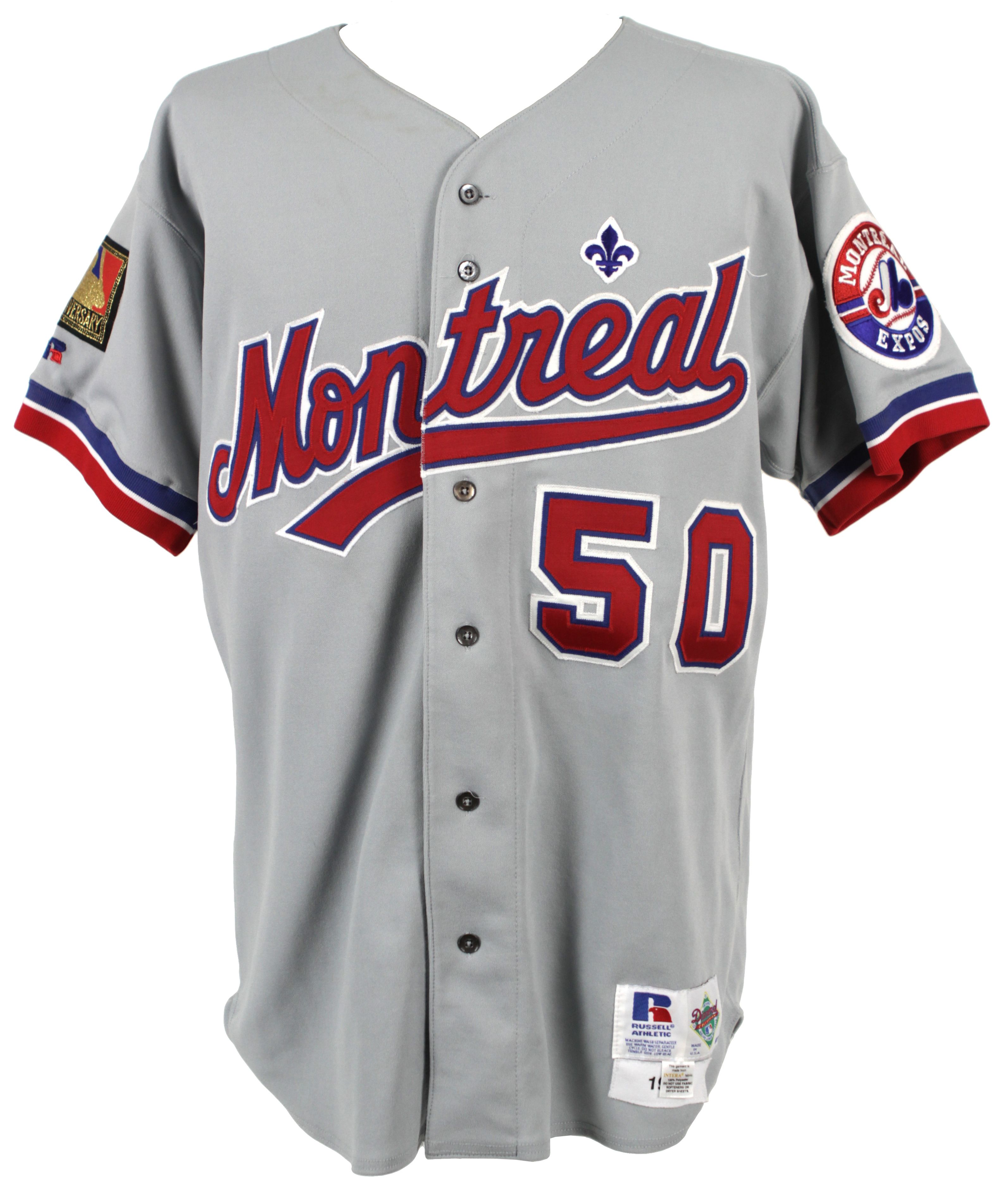 Lot Detail - 1993 Bill Risley Montreal Expos #50 Game Worn Jersey Also Used  in 1994 Spring Training (MEARS LOA)