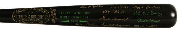 1972 Oakland As World Series Louisville Slugger Black Bat w/Compliments of L&S Tag