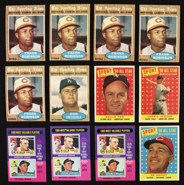 1958-79 Topps Card Collection of 65 Cards - Pete Rose Thurman Munson Don Drysdale Nolan Ryan -