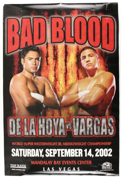 2002 Oscar De La Hoya vs. Fernando Vargas 24" x 36" Fight Poster Plus De La Hoya/Moseley II & NYC Armory Boxing Posters 