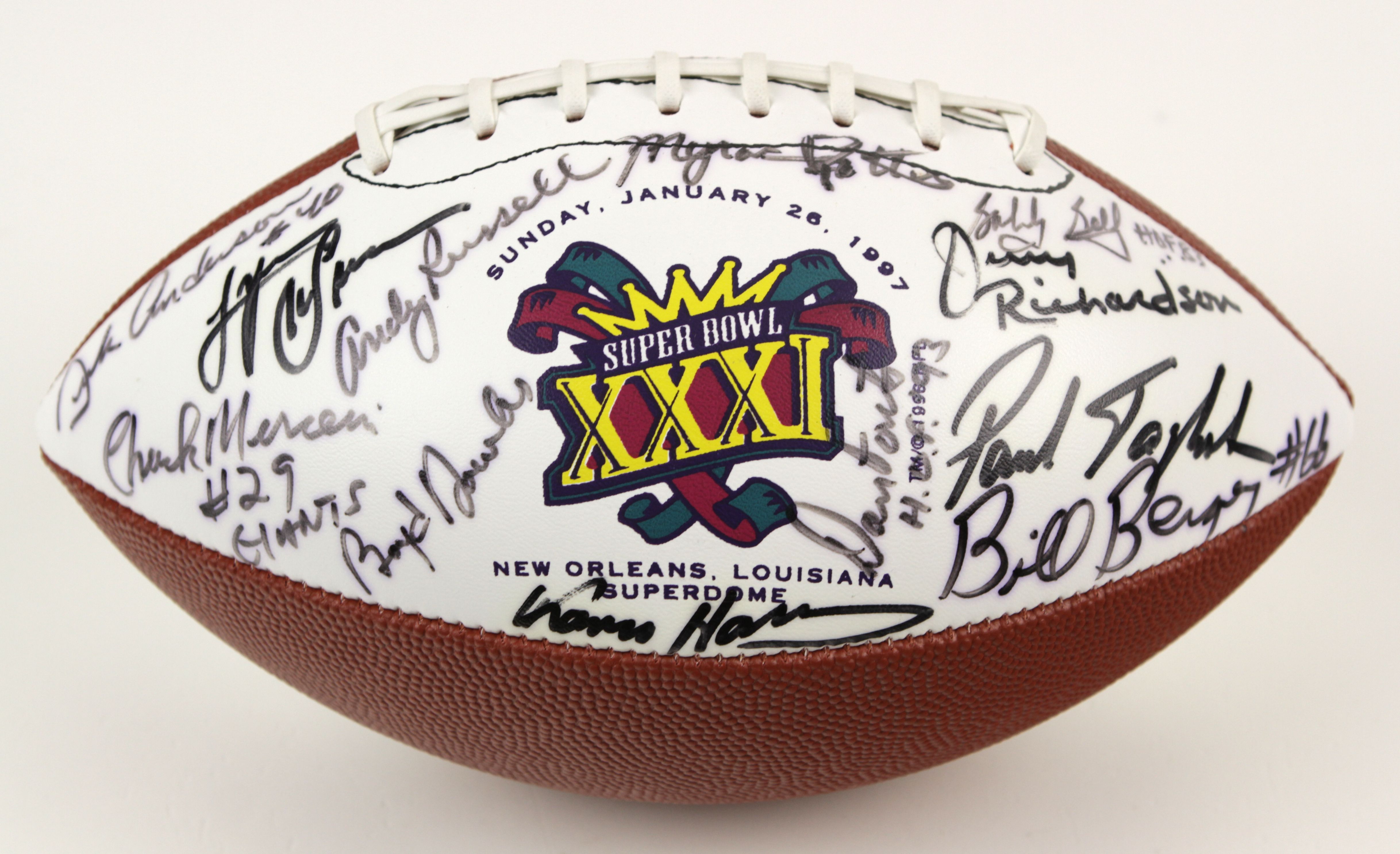 Lot Detail - 1997 Super Bowl XXXI Commemorative Football Signed By ...